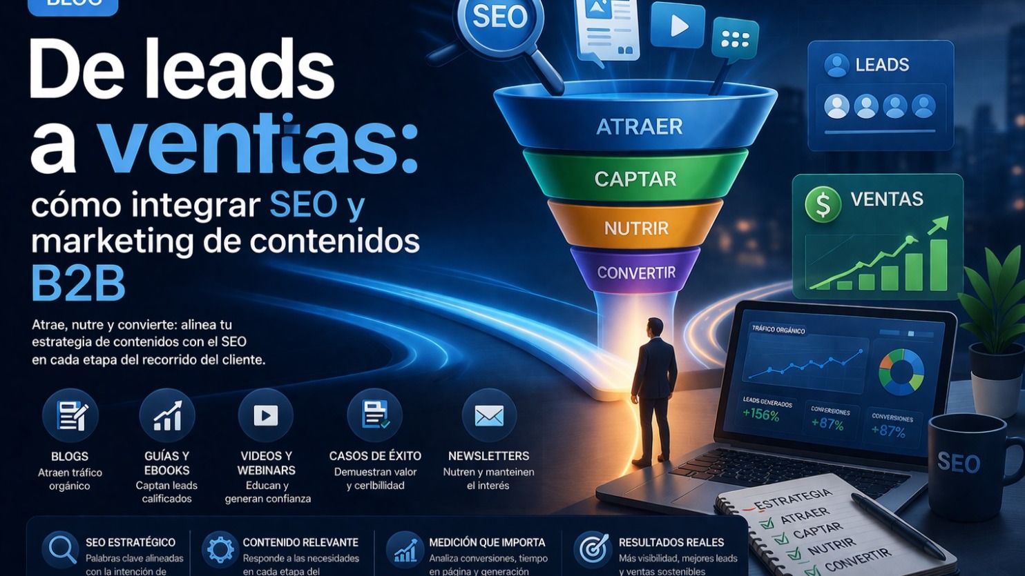De leads a ventas: cómo integrar SEO y marketing de contenidos B2B